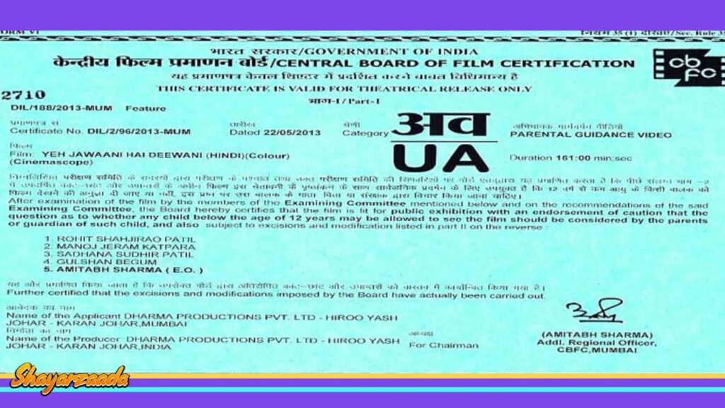 What is Film Certificate UA