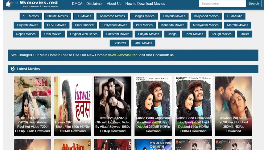 9kMovies – Hollywood, Bollywood Full Hd Movies Download Free 9kMovies