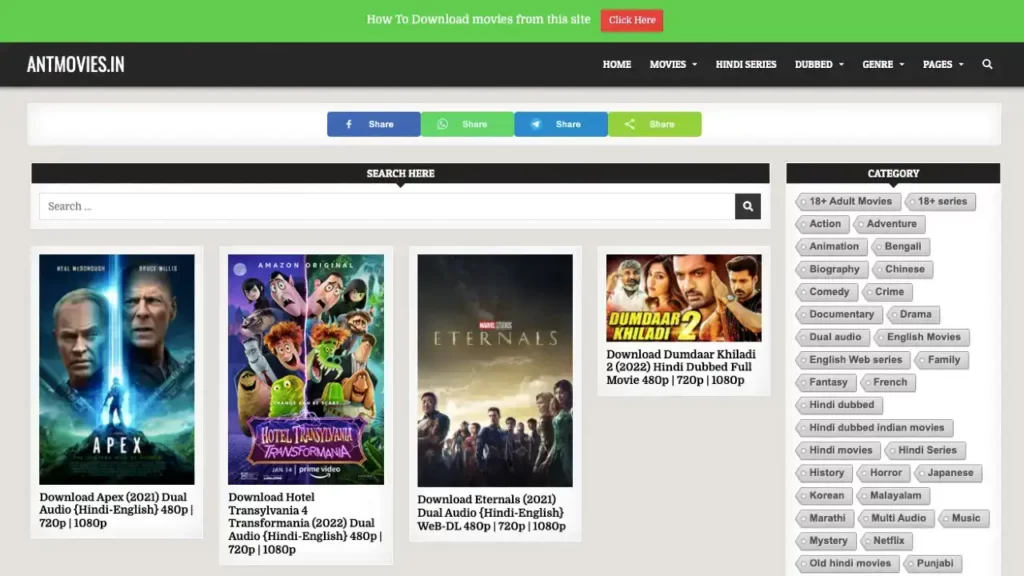 Antmovies - Latest Bollywood, Hollywood HD Movies Download 720p Antmovies