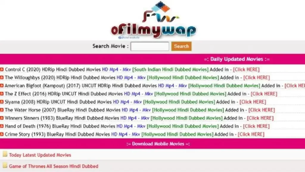 OFilmywap 2022 - Bollywood, Hollywood Movies Download Hindi HD 720p 